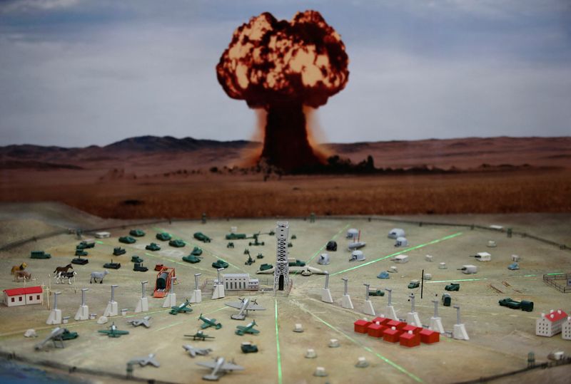 &copy; Reuters. FILE PHOTO: A view shows a model of a nuclear test at the museum of the Semipalatinsk Test Site, one of the main locations for nuclear testing in the Soviet Union, in the town of Kurchatov in the Abai Region, Kazakhstan November 7, 2023. REUTERS/Pavel Mik