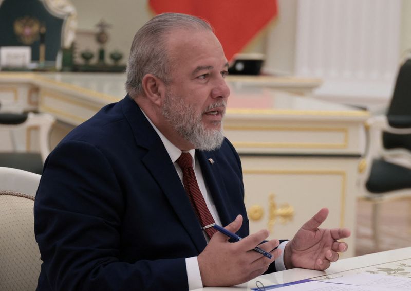 &copy; Reuters. Cuban Prime Minister Manuel Marrero Cruz attends a meeting with Russian President Vladimir Putin at the Kremlin in Moscow, Russia June 14, 2023. Sputnik/Mikhail Metzel/Pool via REUTERS/File Photo