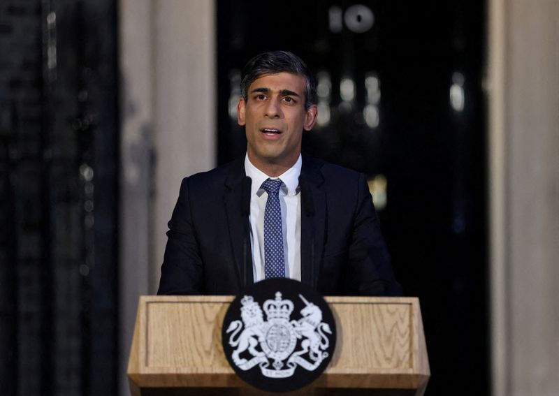 &copy; Reuters. FILE PHOTO: Britain's Prime Minister Rishi Sunak speaks outside 10 Downing Street in London, Britain, March 1, 2024. REUTERS/Belinda Jiao/File Photo
