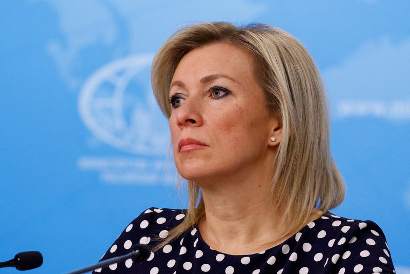 &copy; Reuters. Spokeswoman of Russia's Foreign Ministry Maria Zakharova attends the annual press conference held by Foreign Minister Sergei Lavrov in Moscow, Russia, January 18, 2024. REUTERS/Maxim Shemetov/File Photo