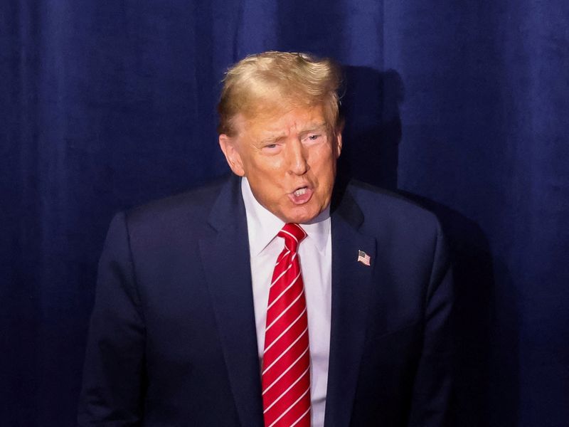 &copy; Reuters. FILE PHOTO: Republican presidential candidate and former U.S. President Donald Trump hosts a campaign rally at the Forum River Center in Rome, Georgia, U.S. March 9, 2024. REUTERS/Alyssa Pointer/File Photo