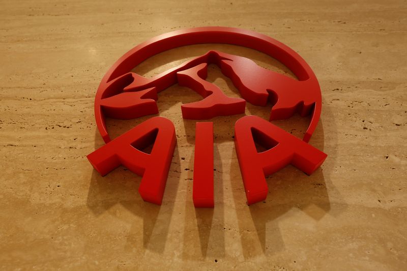&copy; Reuters. The logo of AIA is displayed at its office in Hong Kong, China February 24, 2017. REUTERS/Bobby Yip/ File Photo
