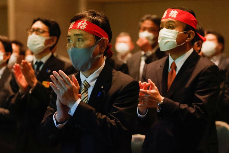 &copy; Reuters. Membros do UA Zensen durante negociações salariais em Tóquio
09/03/2023. REUTERS/Androniki Christodoulou/File Photo