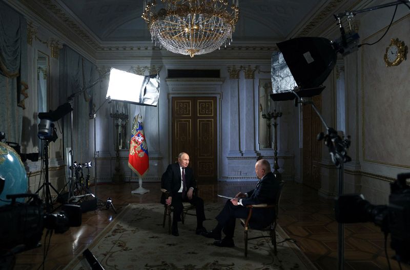 &copy; Reuters. Presidente russo Vladimir Putin concede entrevista em Moscou
 12/3/2024    Sputnik/Gavriil Grigorov/Pool via REUTERS