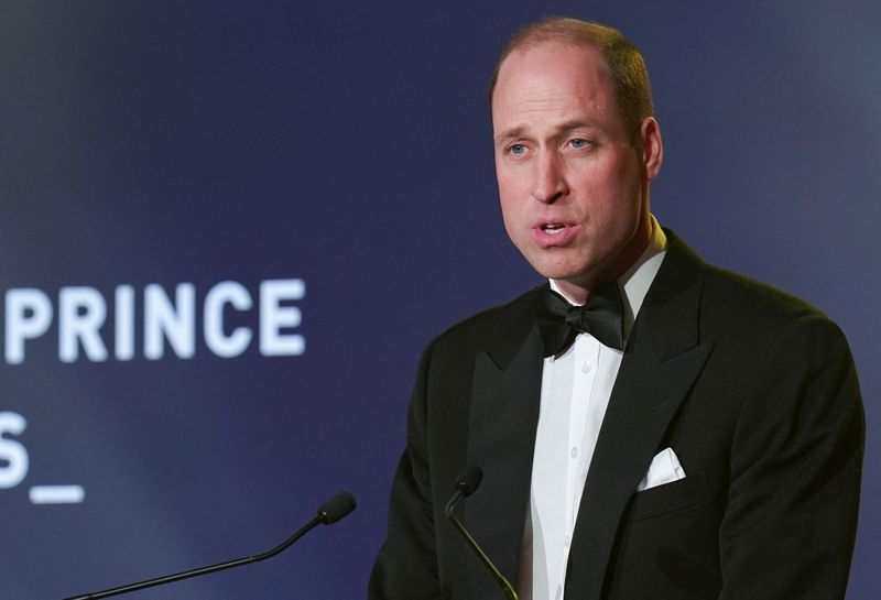 &copy; Reuters. Britain's Prince William delivers a speech as he attends the Diana Legacy Awards at the Science Museum in London, Britain, March 14, 2024. Arthur Edwards/Pool via REUTERS