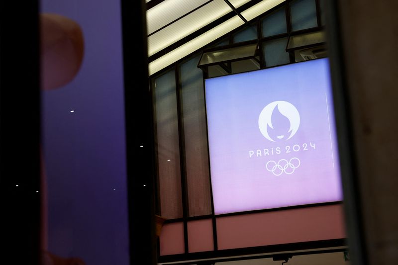 &copy; Reuters. Le logo des Jeux Olympiques et Paralympiques de Paris 2024, à Paris. /Photo prise le 8 février 2024/REUTERS/Benoit Tessier