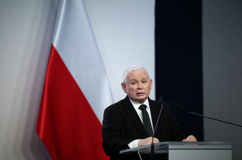 &copy; Reuters. Poland's Law and Justice (PiS) party leader Jaroslaw Kaczynski speaks during a press conference at the party's headquarters in Warsaw, Poland, January 3, 2024. REUTERS/Kacper Pempel/File Photo