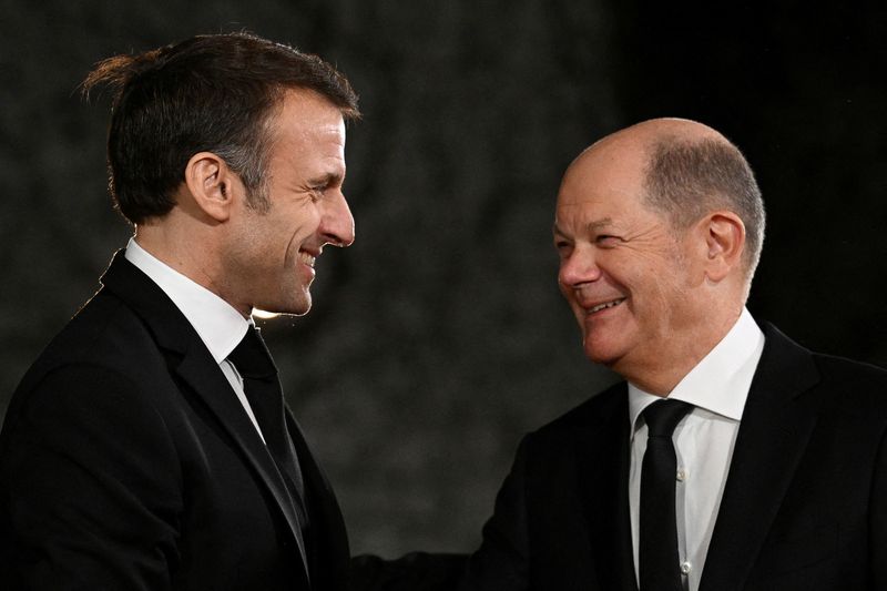 &copy; Reuters. O chanceler alemão Olaf Scholz recebe o presidente francês Emmanuel Macron na Chancelaria em Berlim, Alemanha
22/01/2024
REUTERS/Annegret Hilse