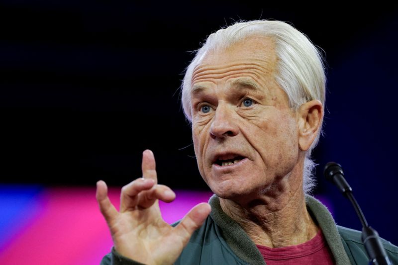 &copy; Reuters. FILE PHOTO: Peter Navarro, former U.S. President Donald Trump's trade adviser, addresses the Conservative Political Action Conference (CPAC) annual meeting in National Harbor, Maryland, U.S., February 24, 2024. REUTERS/Elizabeth Frantz/File Photo