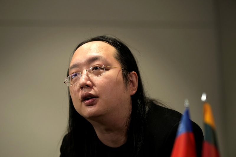 &copy; Reuters. Taiwan's Minister of Digital Affairs Audrey Tang speaks during an interview in Vilnius, Lithuania January 13, 2023. REUTERS/Ints Kalnins/File Photo