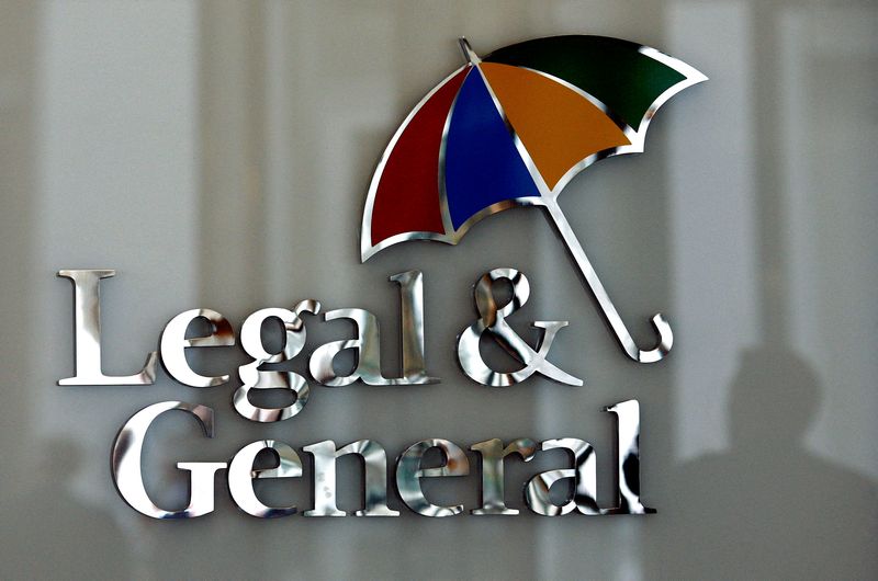 &copy; Reuters. FILE PHOTO: The logo of Legal & General insurance company is seen at their office in central London March 17, 2008. REUTERS/Alessia Pierdomenico/File Photo