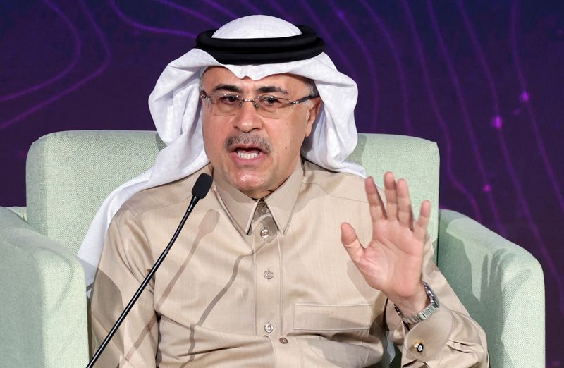 &copy; Reuters. Le président-directeur général de Saudi Aramco, Amin H. Nasser, lors de la séance d'ouverture de la conférence internationale sur les technologies pétrolières (IPTC), à Riyad, en Arabie saoudite. /Photo prise le 21 février 2022/REUTERS/Ahmaed Yos
