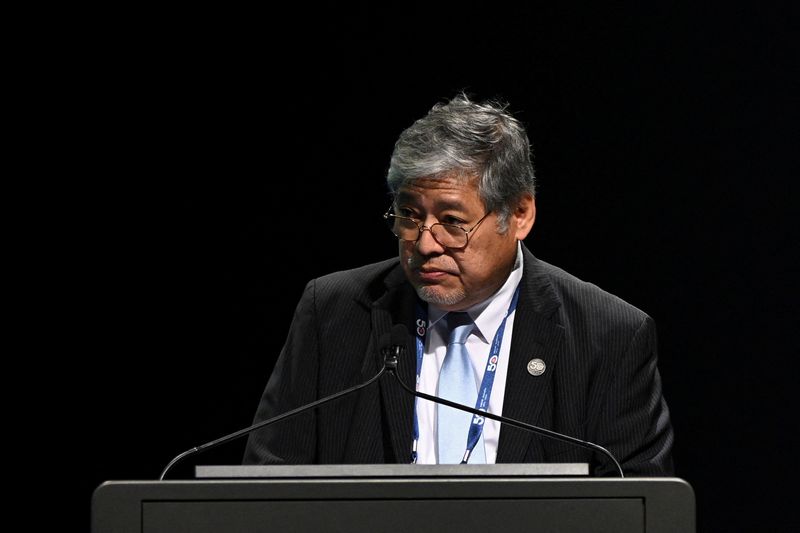 &copy; Reuters. FILE PHOTO: Philippines' Secretary of Foreign Affairs Enrique Manalo speaks during the Maritime Cooperation Forum of the ASEAN-Australia Special Summit, in Melbourne, Australia March 4, 2024. REUTERS/Jaimi Joy/File Photo