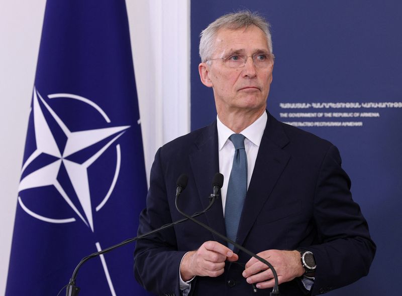 &copy; Reuters. Secretário-geral da Otan, Jens Stoltenberg, durante visita à Armênia
19/03/2024
Stepan Poghosyan/Photolure via REUTERS