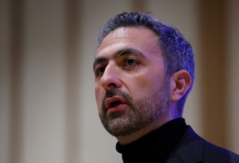 &copy; Reuters. FILE PHOTO: Mustafa Suleyman, entrepreneur and co-founder of DeepMind and Inflection AI, speaks at the AI Safety Summit at Bletchley Park, near Milton Keynes, Britain, November 1, 2023. REUTERS/Toby Melville/File Photo