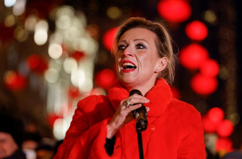&copy; Reuters. Spokeswoman of Russia's Foreign Ministry Maria Zakharova speaks during the opening ceremony of the Chinese Lunar New Year's Eve festival in Moscow, Russia February 9, 2024. REUTERS/Maxim Shemetov/File Photo