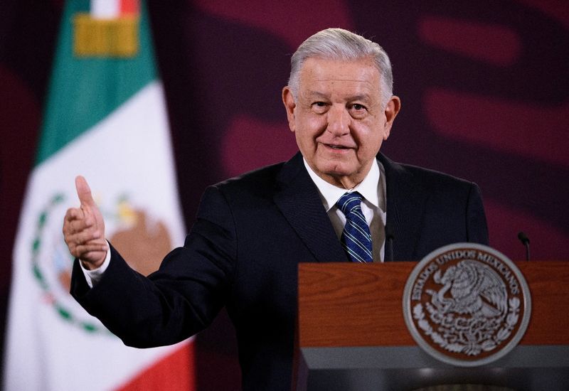 &copy; Reuters. Mexico's President Andres Manuel Lopez Obrador speaks during his regular press conference at the National Palace in Mexico City, Mexico, March 20, 2024. Mexico Presidency/Handout via REUTERS 