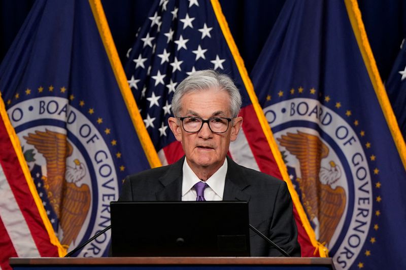 &copy; Reuters. El presidente de la Reserva Federal de Estados Unidos, Jerome Powell, ofrece una rueda de prensa tras una reunión de dos días del Comité Federal de Mercado Abierto sobre la política de tasas de interés en Washington, Estados Unidos, 20 de marzo de 20