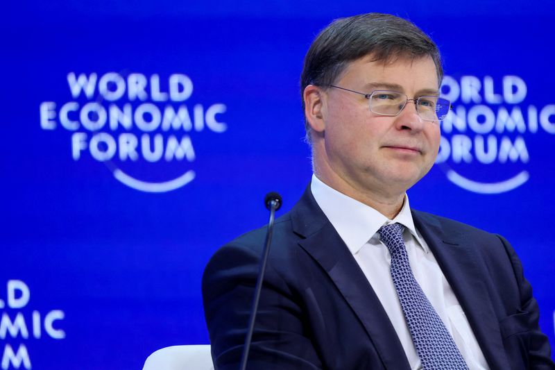 &copy; Reuters. European Commissioner for Trade and Executive Vice President of the European Commission for An Economy that Works for People Valdis Dombrovskis attends the 54th annual meeting of the World Economic Forum, in Davos, Switzerland, January 18, 2024. REUTERS/D