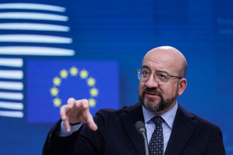 &copy; Reuters. FILE PHOTO: European Council President Charles Michel speaks during the European Union leaders' summit, in Brussels, Belgium December 15, 2023. REUTERS/Johanna Geron/ File photo