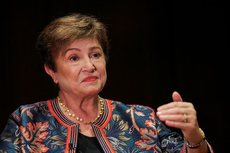 &copy; Reuters. IMF Managing Director Kristalina Georgieva speaks during an interview on the day she attends G20 Financial Summit, in Sao Paulo, Brazil, February 27, 2024. REUTERS/Carla Carniel/File Photo