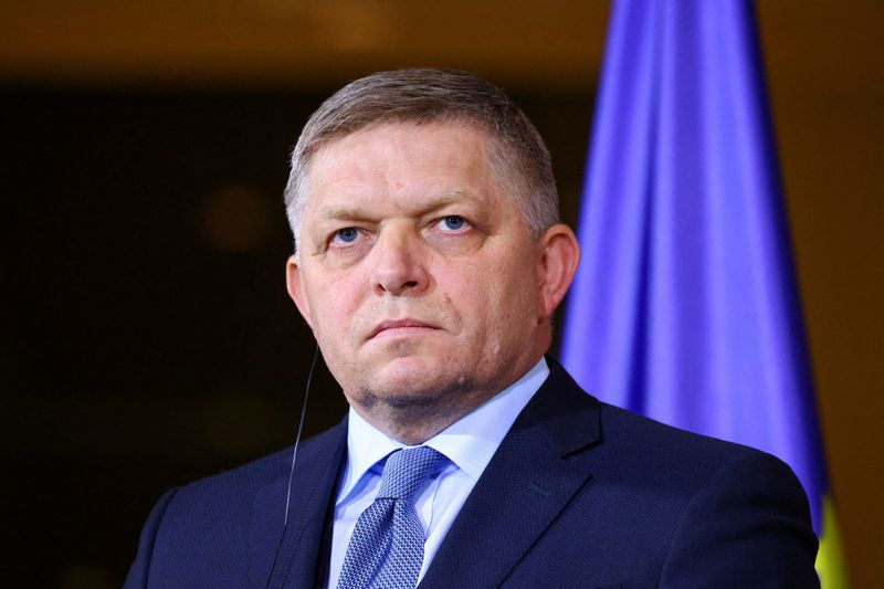 &copy; Reuters. FILE PHOTO: Slovakia's Prime Minister Robert Fico looks on during a press conference with German Chancellor Olaf Scholz in Berlin, Germany, January 24, 2024. REUTERS/Nadja Wohlleben/File Photo