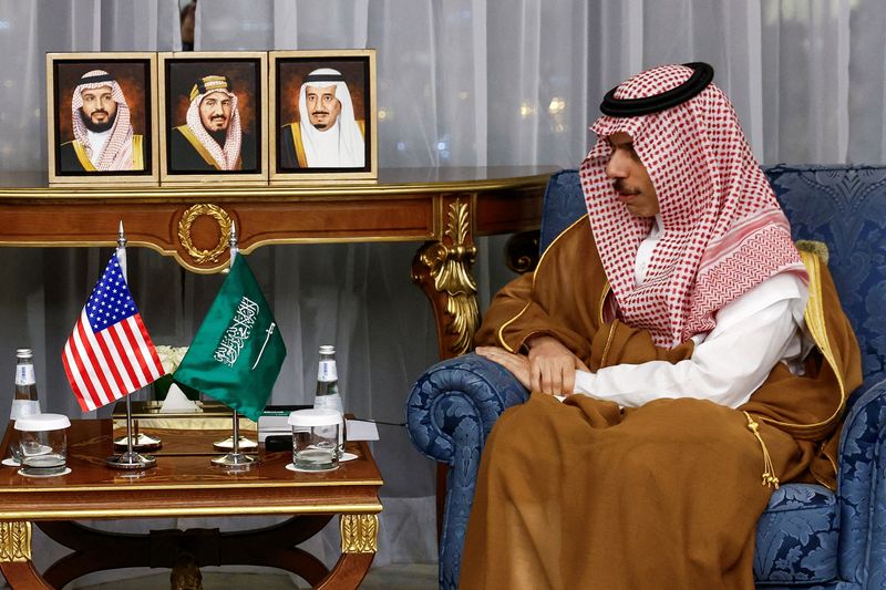 &copy; Reuters. وزير الخارجية السعودي الأمير فيصل بن فرحان في جدة يوم الخميس. صورة لرويترز من ممثل لوكالات الأنباء.