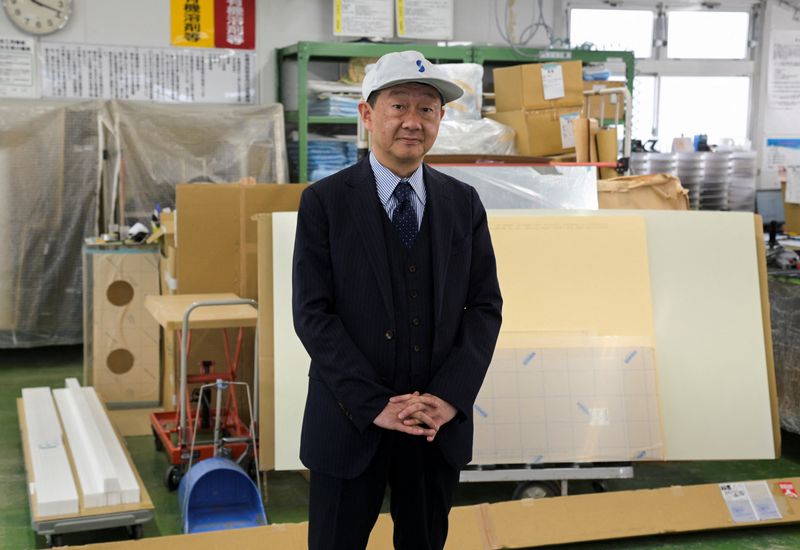 &copy; Reuters. Satoaki Kanoh, President of the manufacturing of plastics products company Shinshi Co., poses for a photograph at his company's factory in Tokyo, Japan March 21, 2024.  REUTERS/Chris Gallagher
