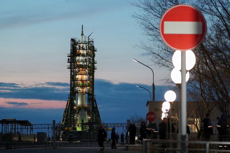 &copy; Reuters. 　３月２１日、国際宇宙ステーション（ＩＳＳ）へロシア、ベラルーシ、米国の宇宙飛行士を送るために予定されていたロシアの宇宙船ソユーズの打ち上げは、直前になって中止された。写
