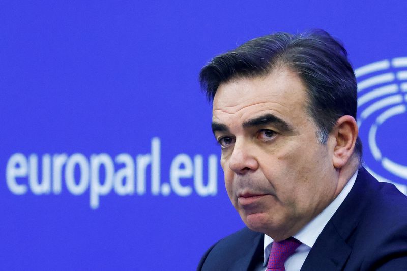 &copy; Reuters. FILE PHOTO: European Commission vice president Margaritis Schinas and European Commissioner for Home Affairs Ylva Johansson hold a news conference after the European Commission College meeting in Strasbourg, France December 13, 2022. REUTERS/Yves Herman