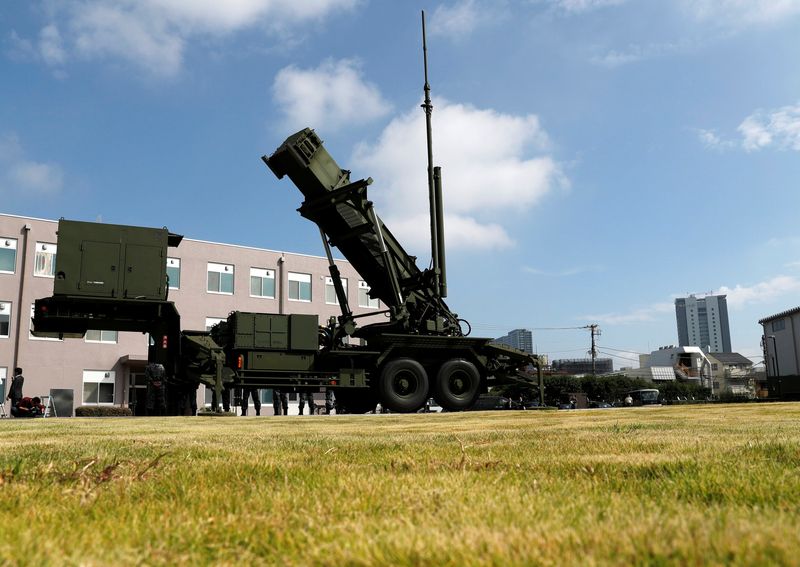 &copy; Reuters. FILE PHOTO: A Patriot Advanced Capability-3 (PAC-3) missile unit is seen  at the Defense Ministry in Tokyo, Japan, October 8, 2017. REUTERS/Kim Kyung-Hoon