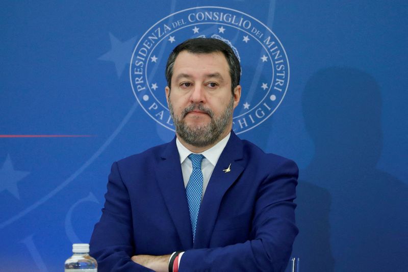 &copy; Reuters. FILE PHOTO: Matteo Salvini, Italian infrastructure minister and deputy PM, attends a news conference for the government's first budget in Rome, Italy November 22, 2022. REUTERS/Remo Casilli/File Photo