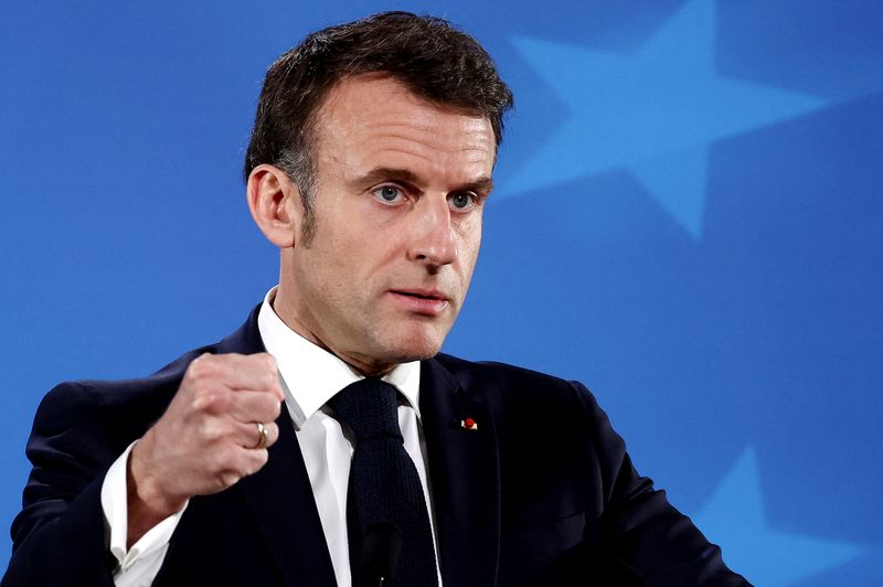 &copy; Reuters. Emmanuel Macron em Bruxelas
 22/3/2024   REUTERS/Yves Herman