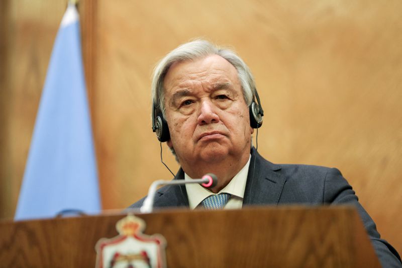 &copy; Reuters. Secretário-geral da ONU, António Guterres, durante visita à Jordânia
25/03/2024 REUTERS/Alaa Al-Sukhni