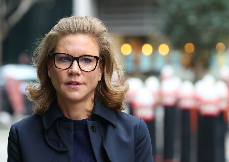 &copy; Reuters. British businesswoman Amanda Staveley arrives at London's High Court for a bankruptcy claim case, in London, Britain, March 19, 2024. REUTERS/Toby Melville/File Photo