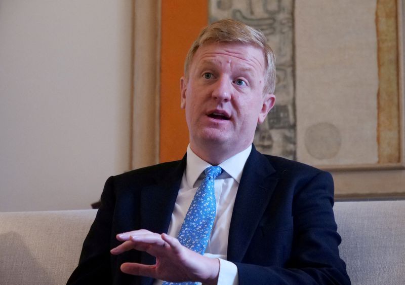 © Reuters. FILE PHOTO: British Deputy Prime Minister Oliver Dowden speaks during an interview with Reuters, in Seoul, South Korea, March 19, 2024. REUTERS/Kim Daewoung/File Photo