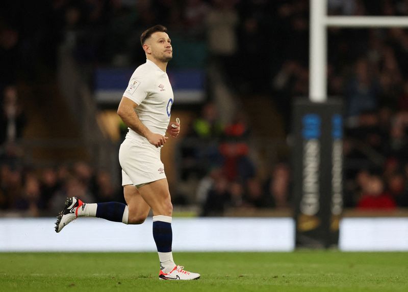 © Reuters. FILE PHOTO: Rugby Union - Six Nations Championship - England v Ireland - Twickenham Stadium, London, Britain - March 9, 2024 England's Danny Care comes on as a substitute for his 100th cap Action Images via Reuters/Paul Childs/File Photo