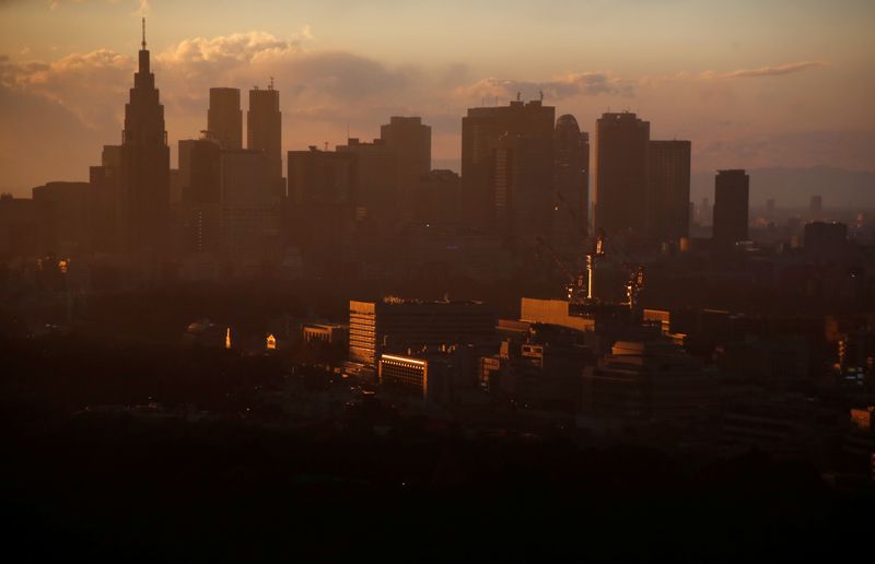 &copy; Reuters. FILE PHOTO: High-rise buildings are seen at the Shinjuku business district during sunset in Tokyo, Japan, March 7, 2017. Picture taken March 7, 2017.     REUTERS/Toru Hanai/File Photo