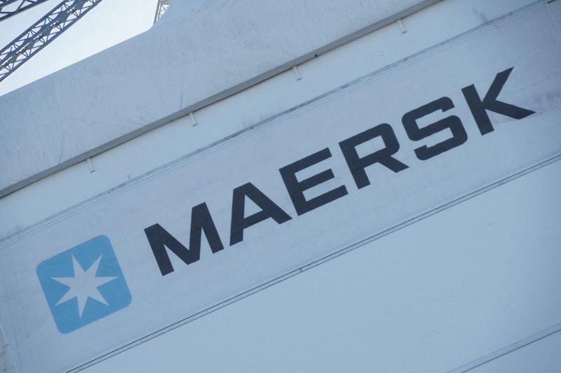 &copy; Reuters. FILE PHOTO: A view of the sign for A.P. Moller-Maersk outside their offices in Copenhagen, Denmark, January 25, 2024. REUTERS/Tom Little/File Photo