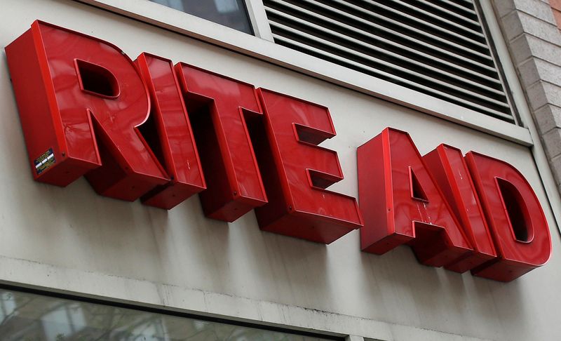 © Reuters. FILE PHOTO: A Rite Aid sign is seen outside one of their stores in New York, April 11, 2013.  REUTERS/Shannon Stapleton/File Photo