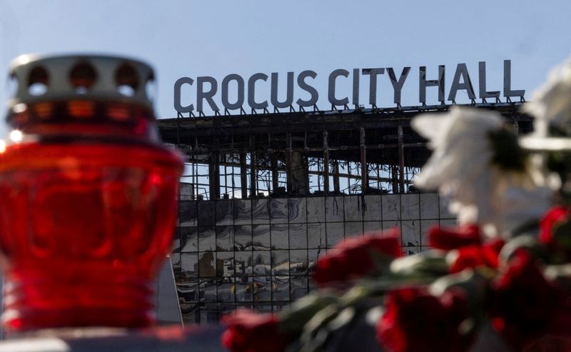 &copy; Reuters. A view shows the burnt-out Crocus City Hall following a deadly attack on the concert venue in the Moscow Region, Russia, March 27, 2024. REUTERS/Maxim Shemetov