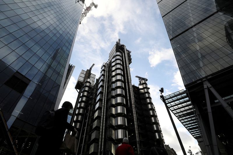 &copy; Reuters. The Lloyd's of London building is lit by winter sun in the City of London financial district in London, Britain, February 1, 2018. REUTERS/Simon Dawson/File Photo