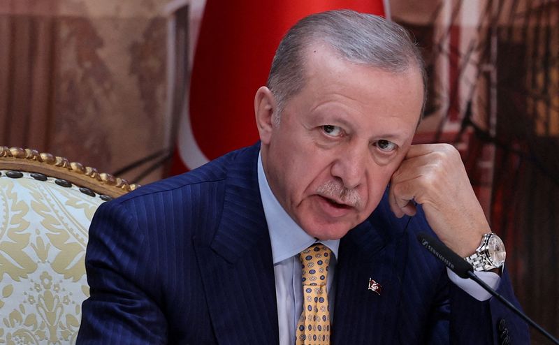 &copy; Reuters. الرئيس التركي رجب طيب أردوغان خلال مؤتمر صحفي في إسطنبول يوم الثامن من مارس آذار 2024. تصوير: أوميت بكطاش - رويترز