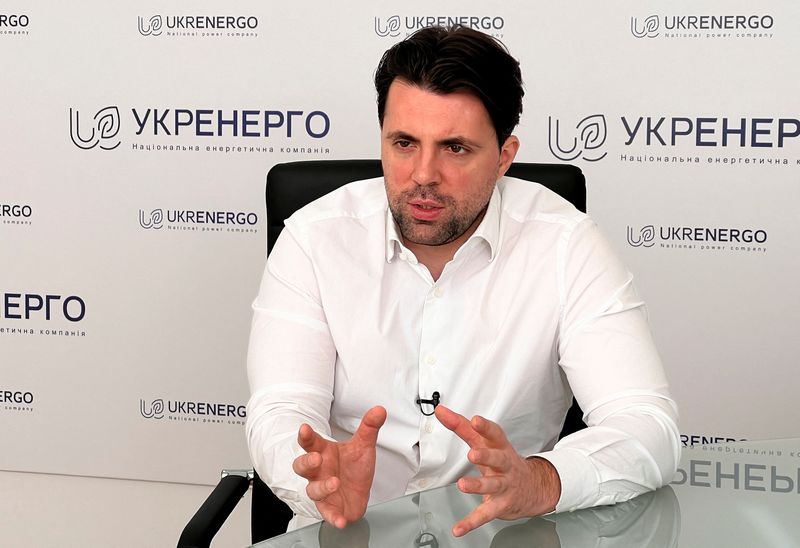 &copy; Reuters. Volodymyr Kudrytskyi, CEO of Ukrenergo Ukraine grid operator speaks with Reuters, amid Russia's invasion of Ukraine, in Kyiv, Ukraine April 1, 2024. REUTERS/Sergiy Voloshin