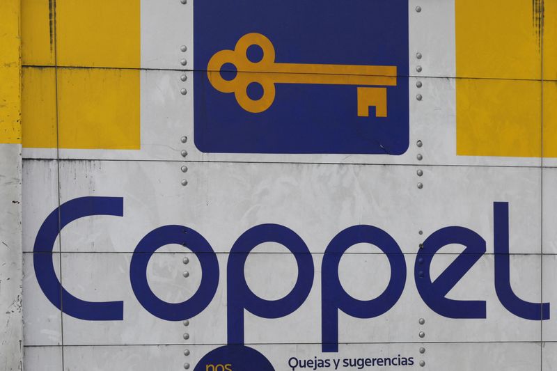 &copy; Reuters. FILE PHOTO: The logo of Grupo Coppel store is seen on a truck along a street in Mexico City, Mexico October 16, 2018. REUTERS/Henry Romero/File Photo