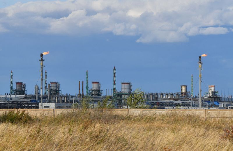 &copy; Reuters. مشهد يظهر مصنع أورينبورج لمعالجة الغاز التابع لشركة جازبروم بمنطقة أورينبورج في روسيا في الأول من سبتمبر أيلول 2023. تصوير: ألكسندر مانزوك - ر