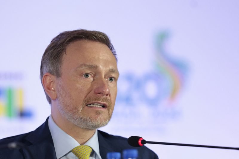 &copy; Reuters. Germany's Minister of Finance Christian Lindner speaks during a press conference during the G20 Finance Ministers and Central Banks Governors' meeting, in Sao Paulo, Brazil, February 29, 2024. REUTERS/Carla Carniel/File Photo