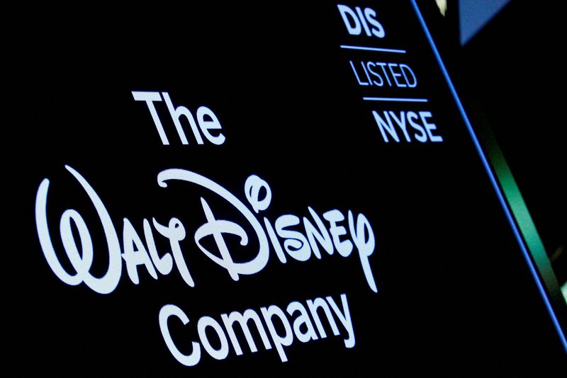 &copy; Reuters. FILE PHOTO: A screen shows the logo and a ticker symbol for Walt Disney Company on the floor of the New York Stock Exchange (NYSE) in New York, U.S., December 14, 2017. REUTERS/Brendan McDermid/File Photo