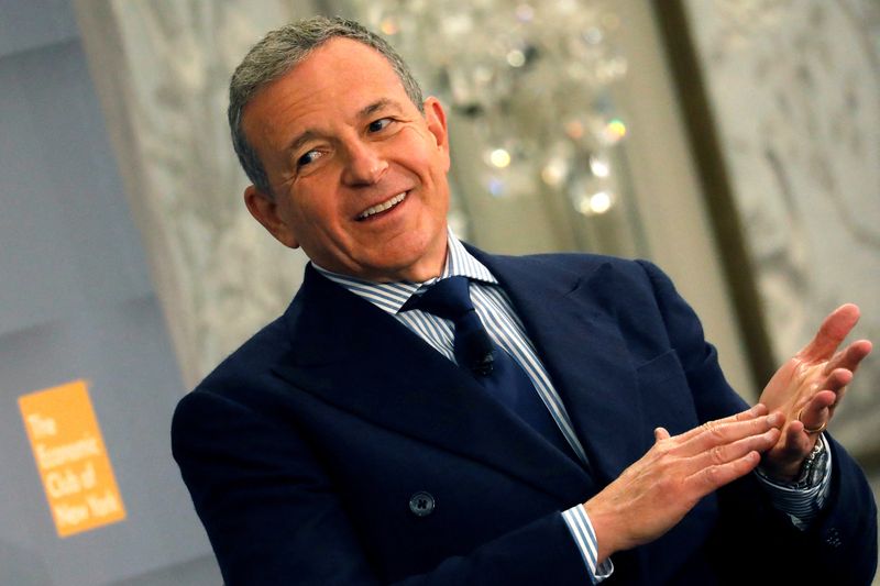 &copy; Reuters. FILE PHOTO: Robert Iger, Chairman and CEO at The Walt Disney Company speaks to the Economic Club of New York in Manhattan, New York, U.S., October 24, 2019. REUTERS/Mike Segar/File Photo