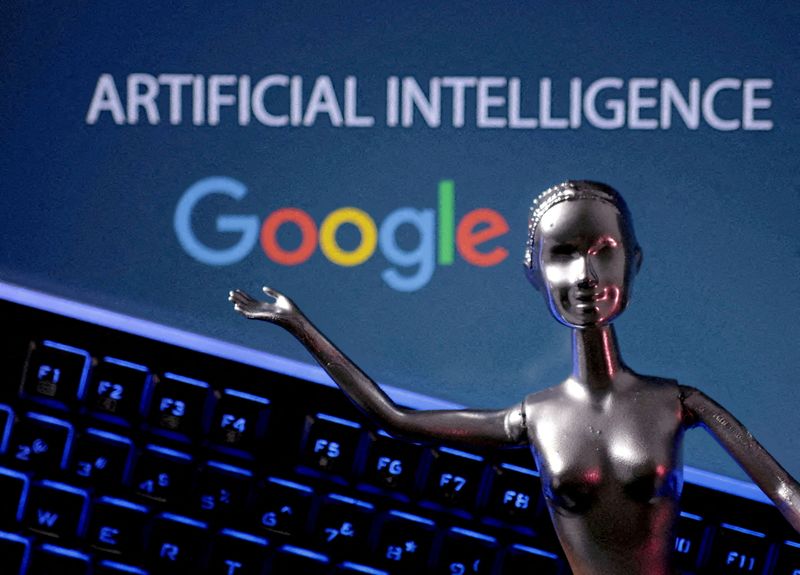 &copy; Reuters. FILE PHOTO: Google logo and AI Artificial Intelligence words are seen in this illustration taken, May 4, 2023. REUTERS/Dado Ruvic/Illustration/File Photo